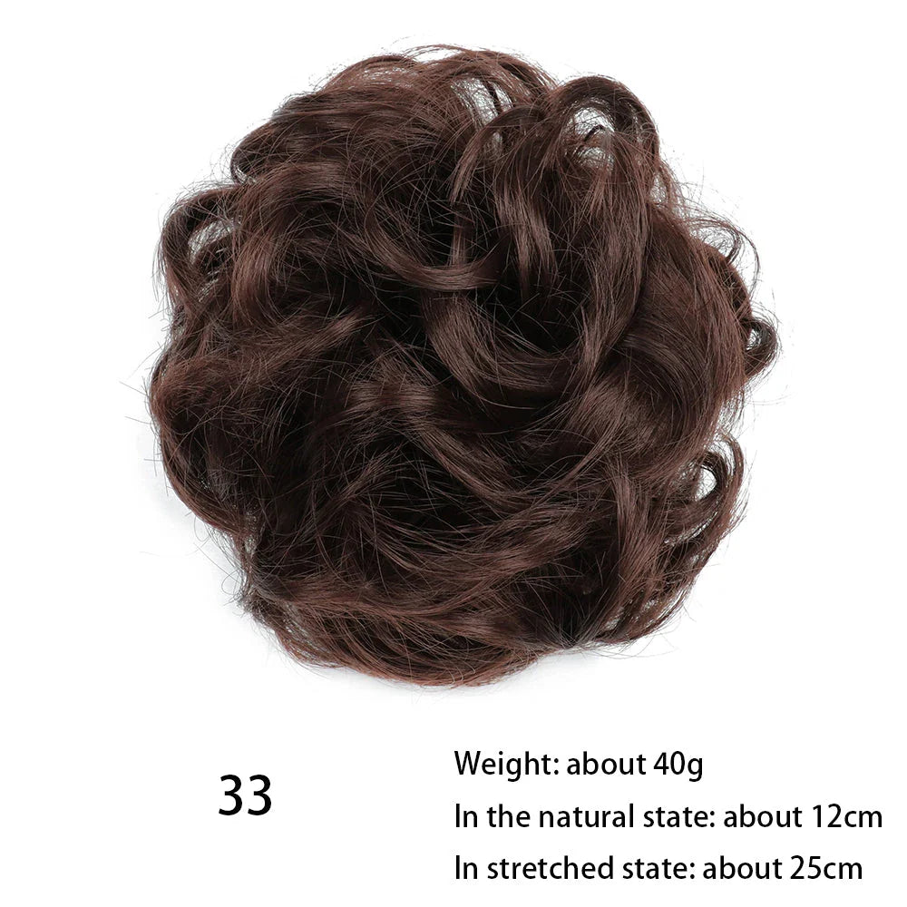 Messy Chignon Donut Hair Bun Pad in Fawn Brown, a versatile hair accessory that provides effortless elegance