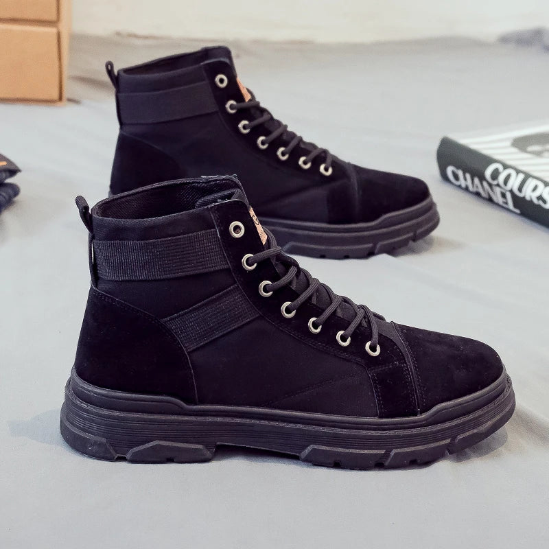 Stylish and breathable canvas shoes for men, featuring a lace-up closure, low heel, and a pop-inspired British design