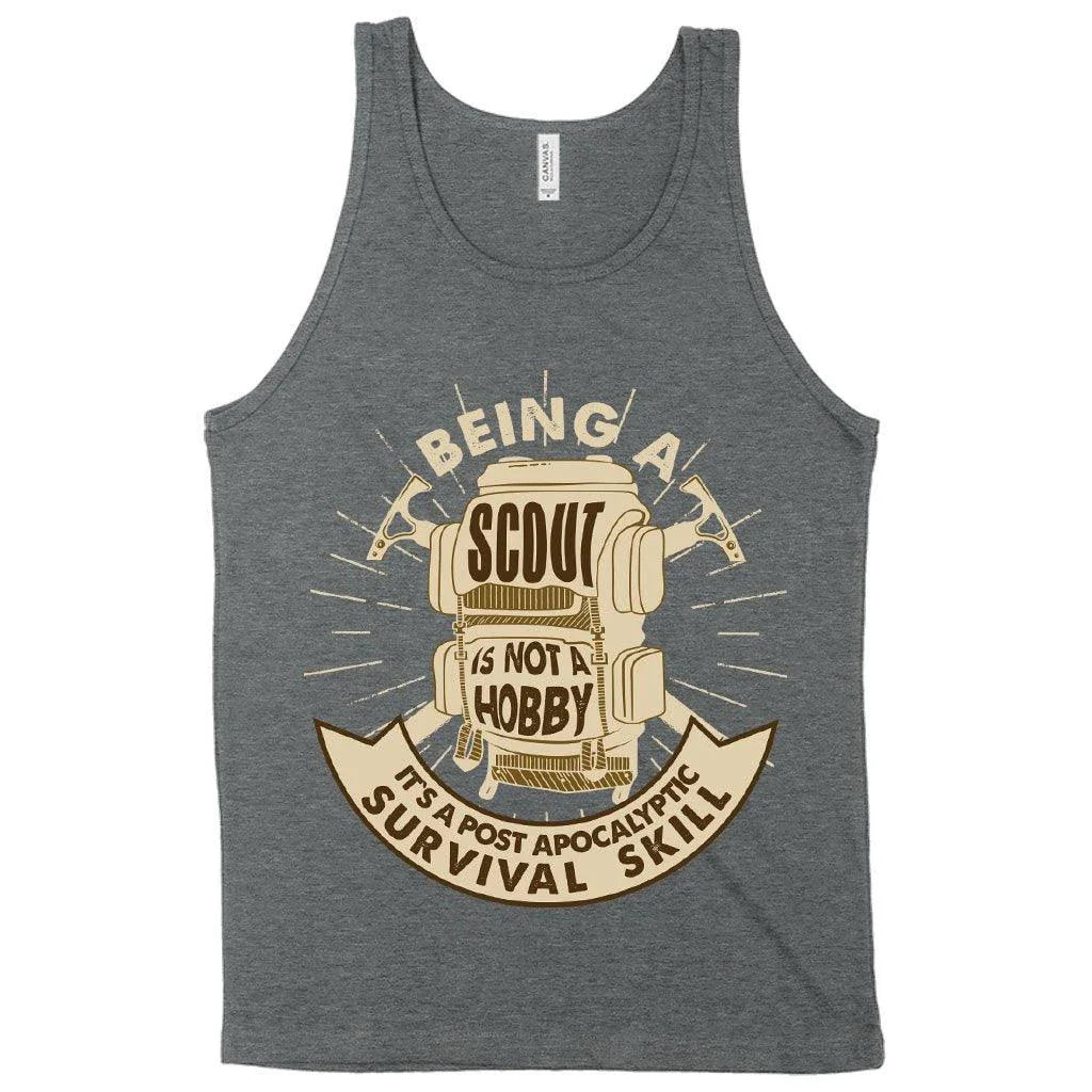 Premium cotton tank top with rounded neckline and side-seam detailing, perfect for Scouts and outdoor enthusiasts