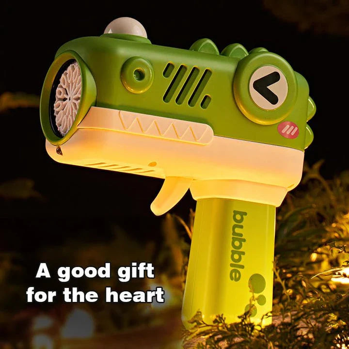 A colourful and vibrant cartoon-themed bubble blaster machine, perfect for entertaining children at outdoor events and parties.