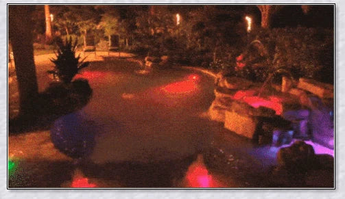 Submersible colour-changing LED pool lights with magnetic and suction cup mounting for easy installation