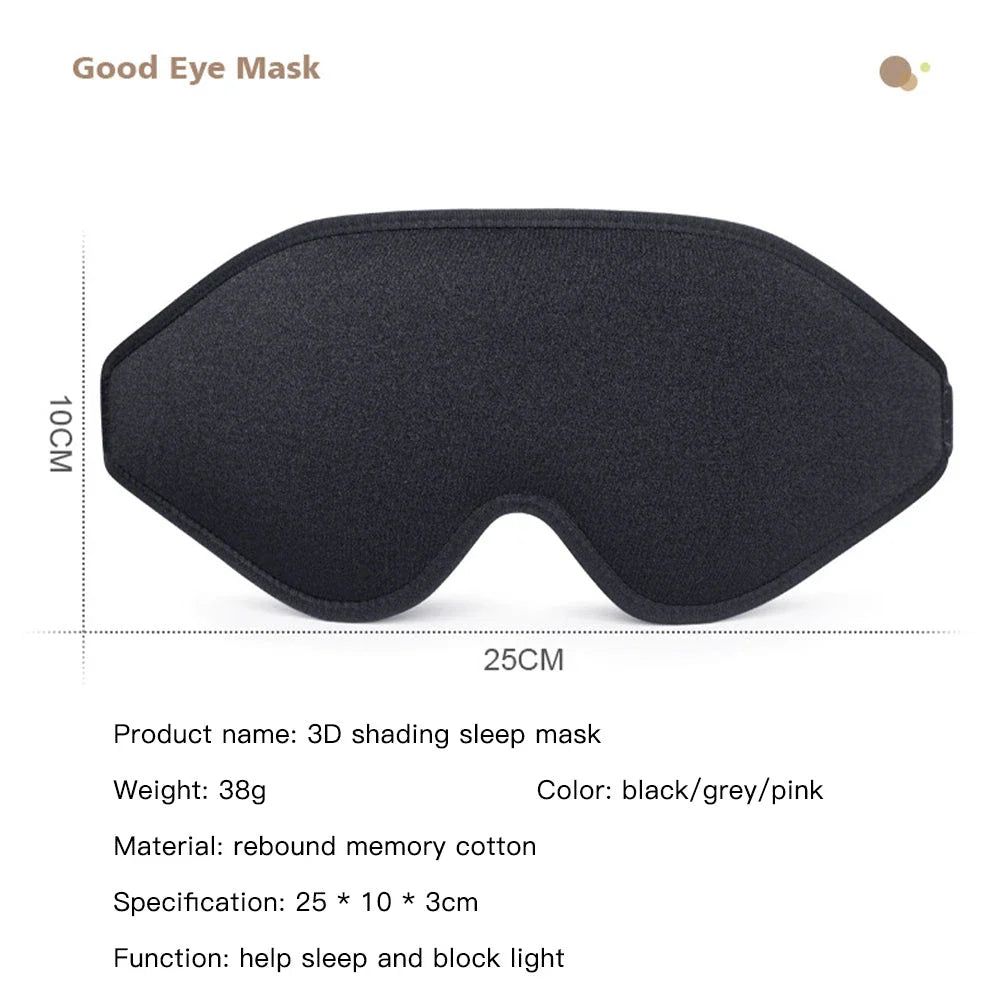 Premium 3D Sleep Mask with Memory Foam - Luxurious Comfort for Uninterrupted Slumber