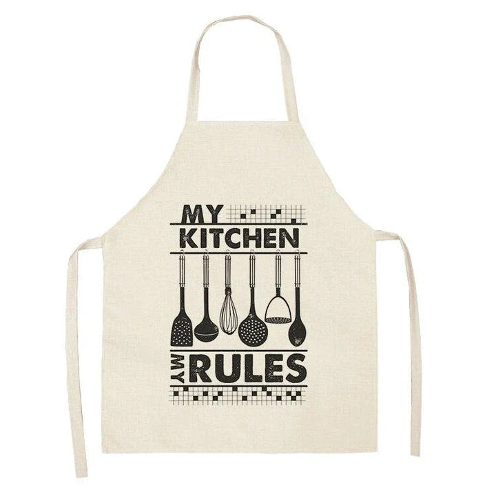 Premium Cotton and Linen Apron in Blue, Green, Grey, and White colors for the modern British kitchen