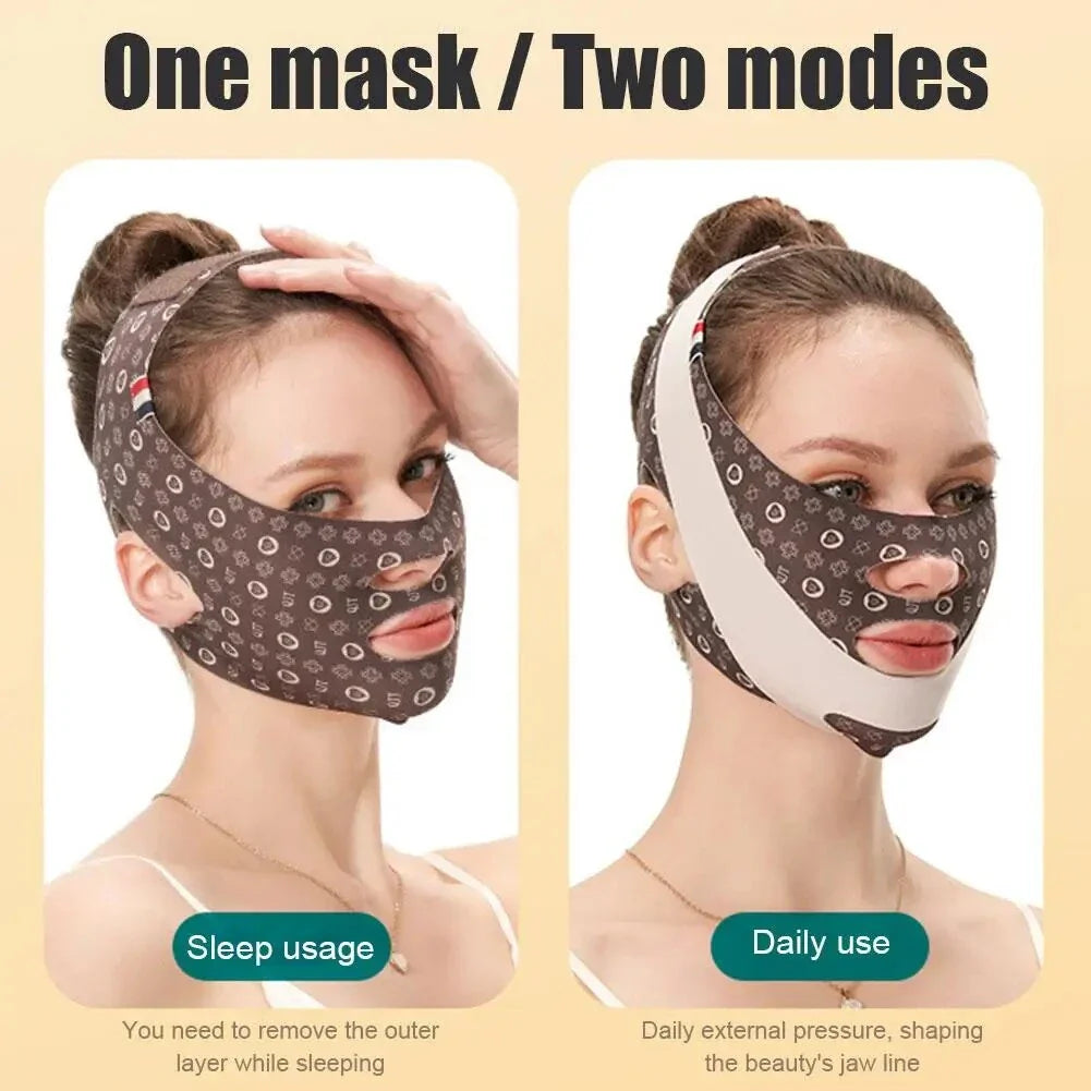Contour-Enhancing Adjustable Sleep Mask for Firmer, Lifted Facial Appearance