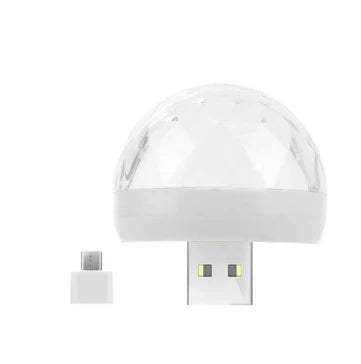 Compact and colourful USB disco light with flashing lights that synchronize to music