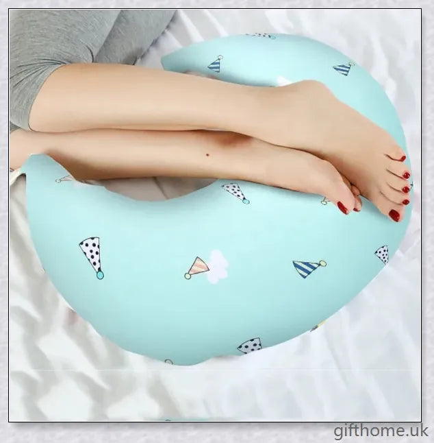 Premium breastfeeding nursing pillow with adjustable buckle, soft cotton fabric, and extra cushioning to support baby's head and prevent reflux.