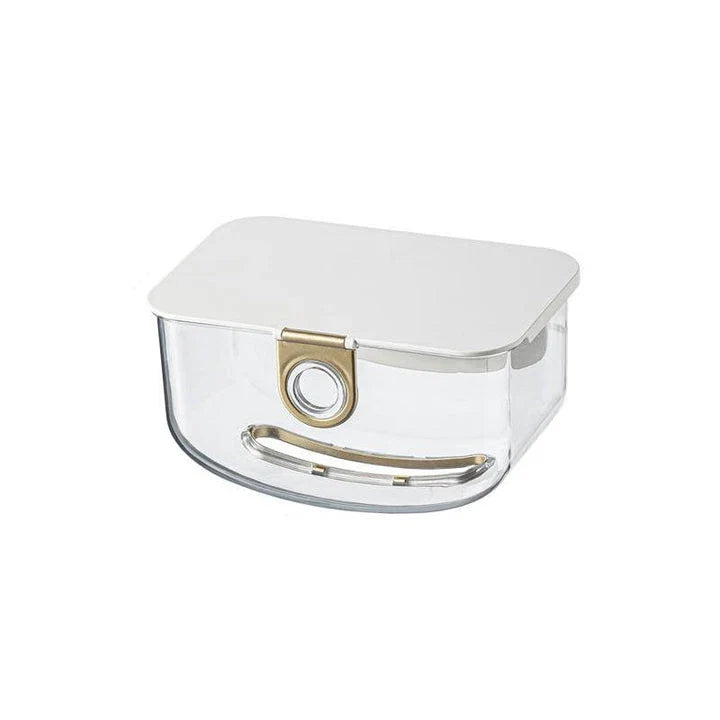 Modern grey wall-mounted tissue box and storage dispenser for bathroom and kitchen