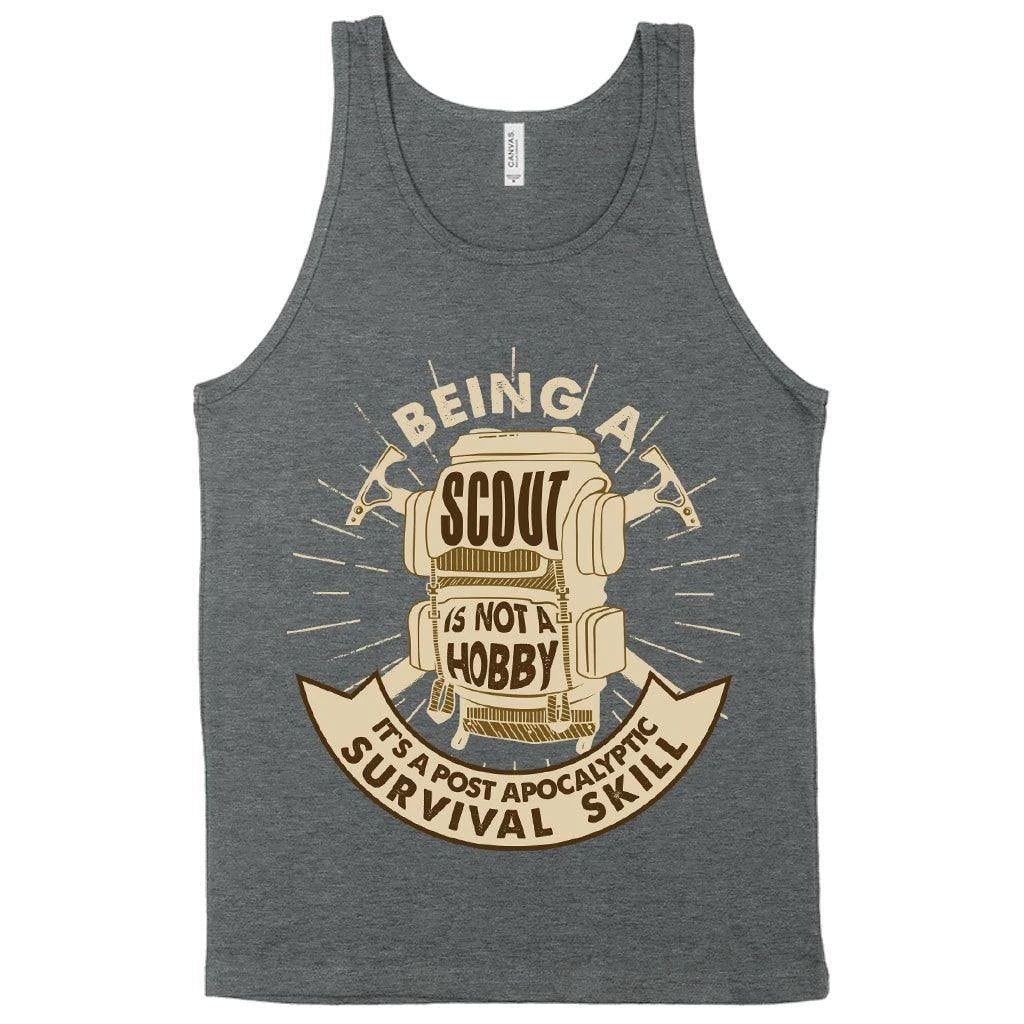 Premium cotton tank top with rounded neckline and side-seam detailing, perfect for Scouts and outdoor enthusiasts