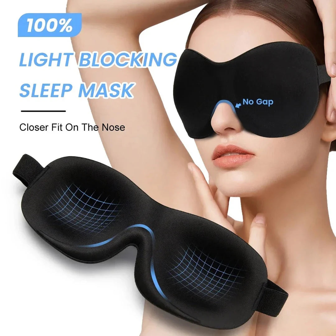 Premium 3D sleeping eye mask with soft, breathable materials and adjustable strap for customised fit