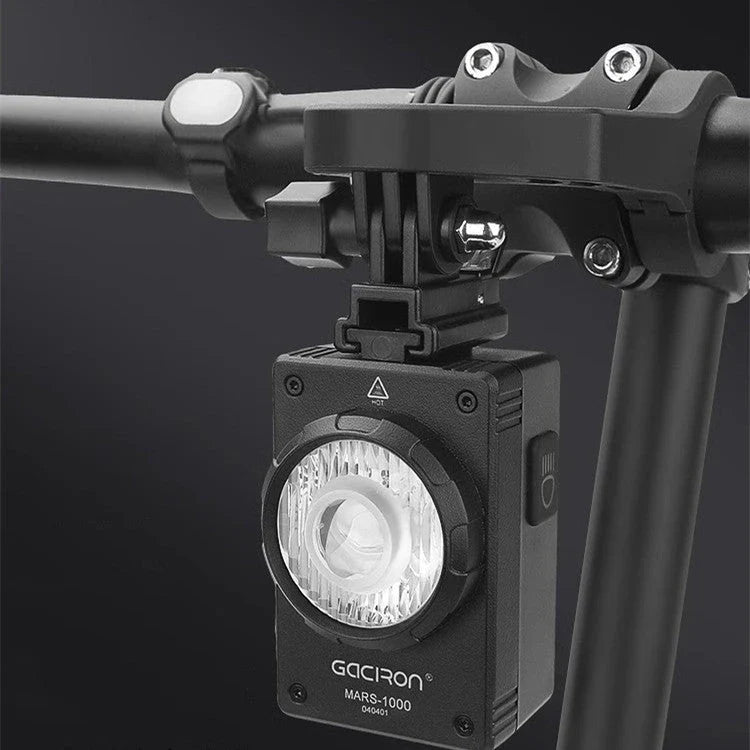 Powerful 1000-lumen bicycle headlight with waterproof design, long battery life, and intuitive controls for safe night cycling in the UK