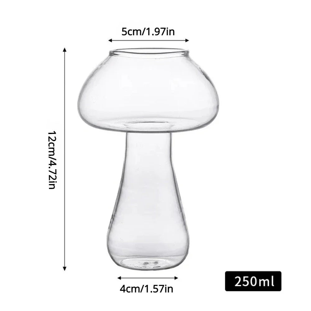 Premium 250ml Mushroom-Shaped Cocktail Glass made from high-quality transparent glass, perfect for elegant drinks and entertaining