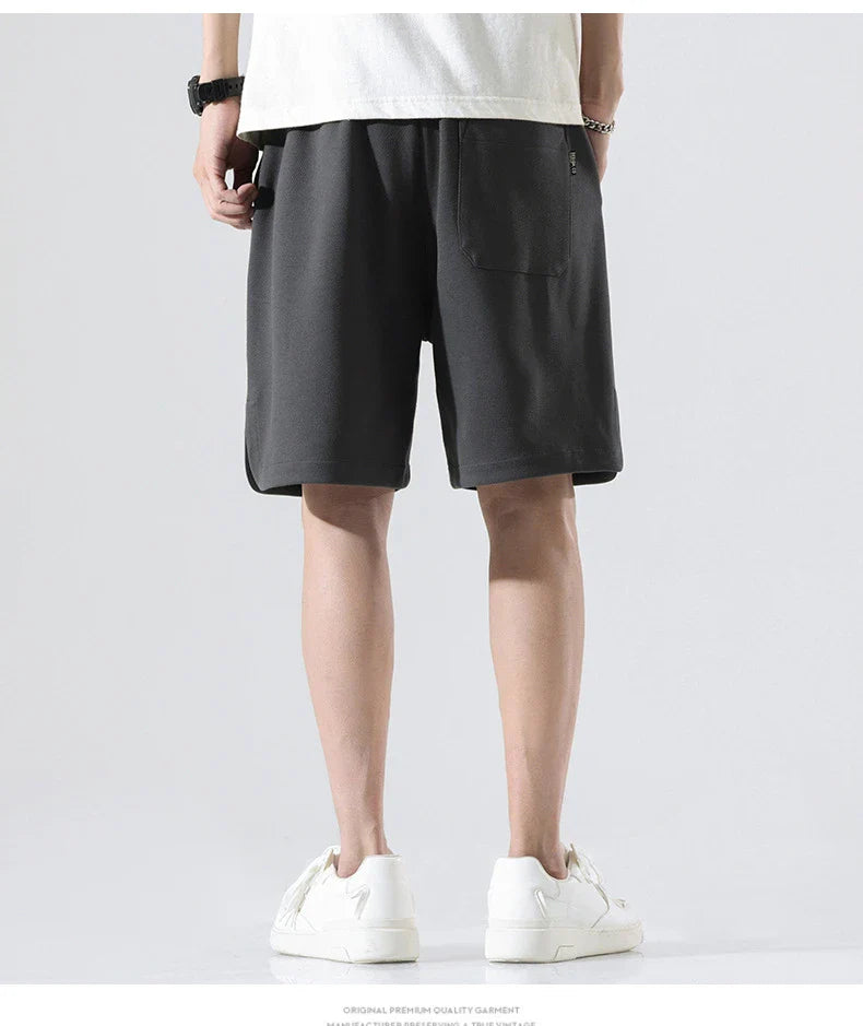 Premium British-made knitted sports shorts in a variety of classic colours, featuring an elastic waistband and loose, comfortable fit.