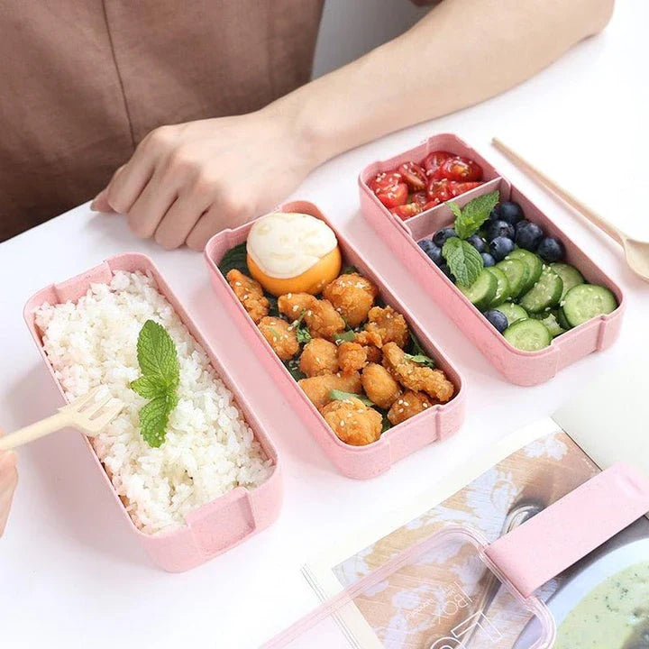Premium 3-tier lunch box with thermal insulation, durable PP+AS material, and compact, portable design in a range of trendy colours