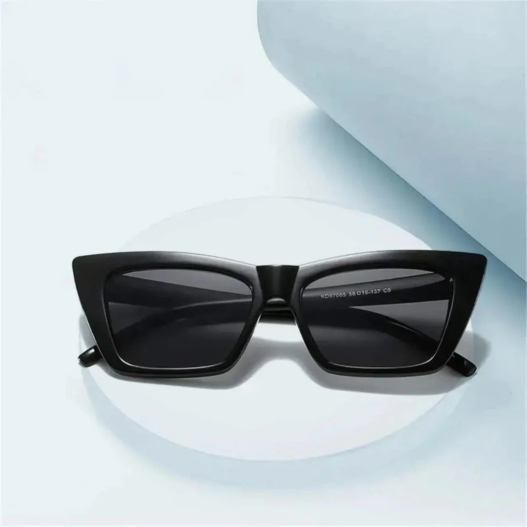 Trendy cat-eye sunglasses with polycarbonate lenses that provide UV400 protection and anti-reflective coating for enhanced clarity