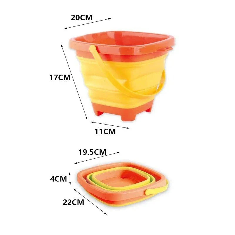 Collapsible Silicone Beach Bucket for Kids - Portable and Durable Summer Essential