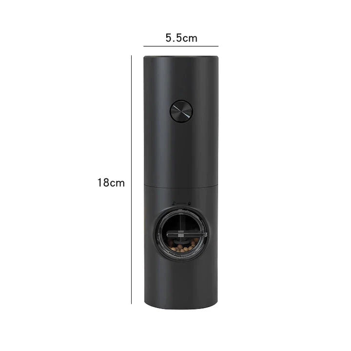 Premium compact electric spice grinder with adjustable coarseness settings, automatic operation, and durable construction for home and travel use