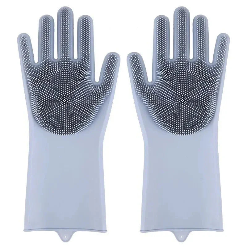 Eco-friendly silicone pet grooming gloves with soft brush heads for effective hair removal and coat care