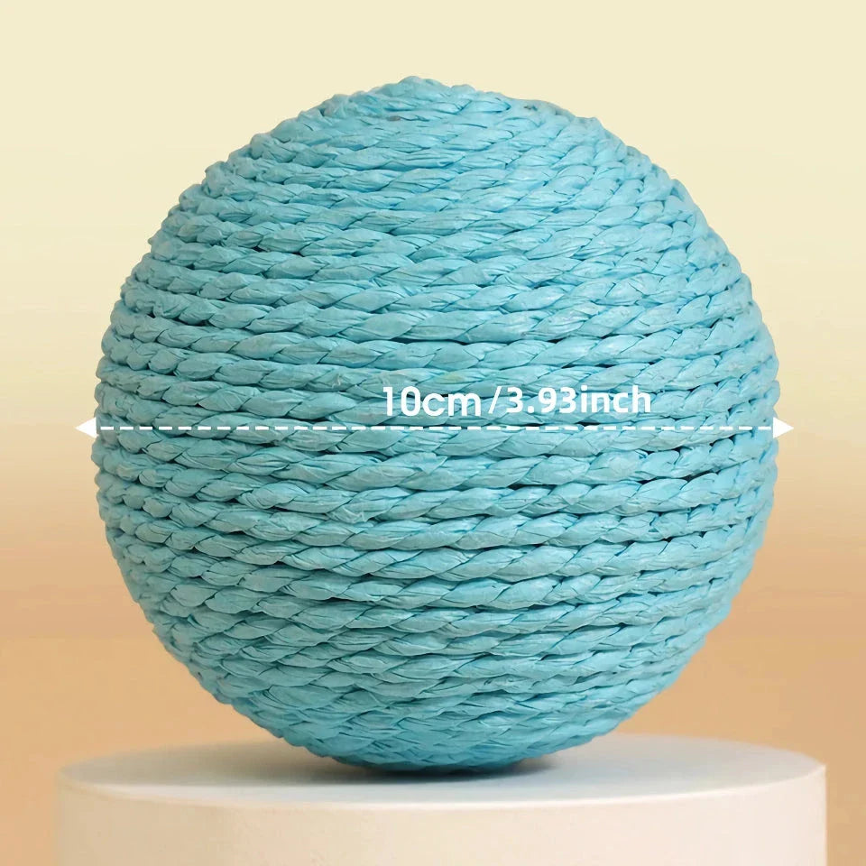 Interactive sisal cat scratching ball with sound, a unique toy that keeps cats entertained and promotes healthy scratching habits.