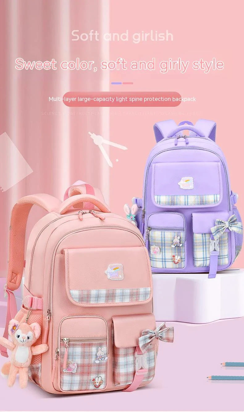 Charming children's backpack with cartoon design, ample capacity, and lightweight nylon construction