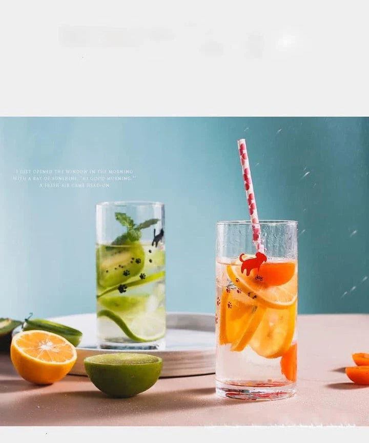 Charming cat paw shaped glass mug with a generous 301-400 ml capacity, perfect for enjoying your favourite hot beverage