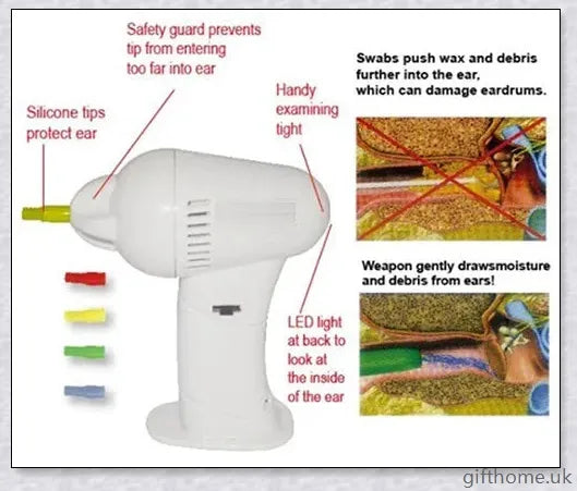 Premium ear wax remover vacuum with soft silicone tips for safe and effective ear cleaning