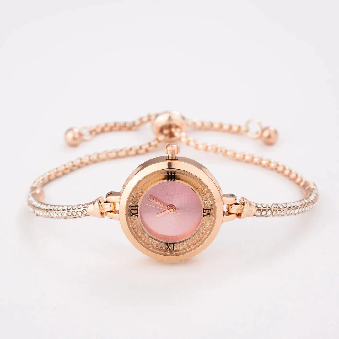 Elegant stainless steel quartz women's watch with compact dial, designed for timeless style and functionality