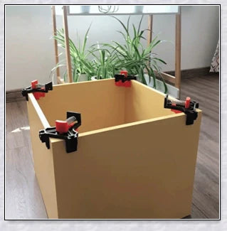 High-quality woodworking corner clamp set with 60°, 90°, and 120° angle heads for precise alignment and secure clamping