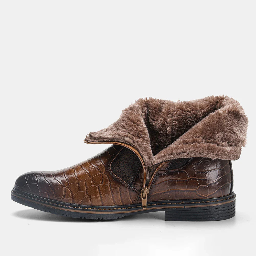 Retro Classic Leather Boots with Pointed Toe Design, Antiskid Sole, and Handsome Sewing Details