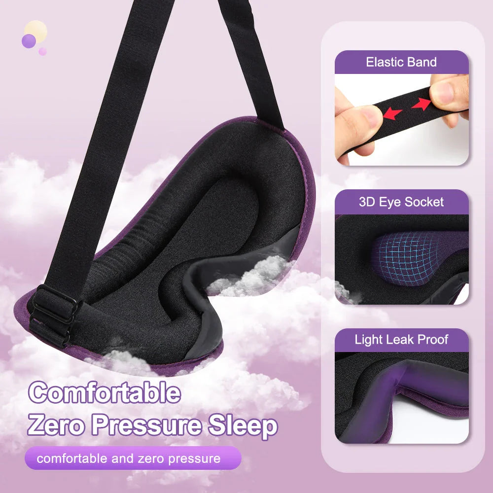 Luxury 3D Memory Foam Silk Sleep Mask for Uninterrupted, Comfortable Sleep