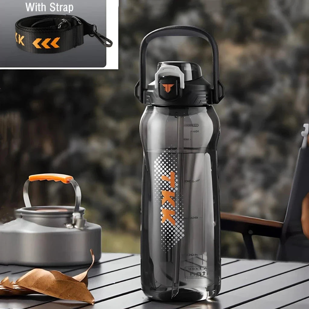 High-quality Tritan water bottle with straw and large capacity for convenient hydration on the go