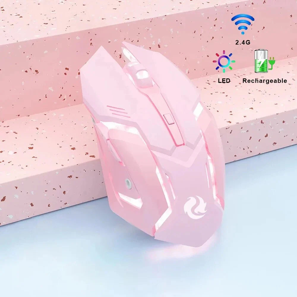 Rechargeable Dual-Mode Wireless Gaming Mouse with LED Backlight and Ergonomic Design