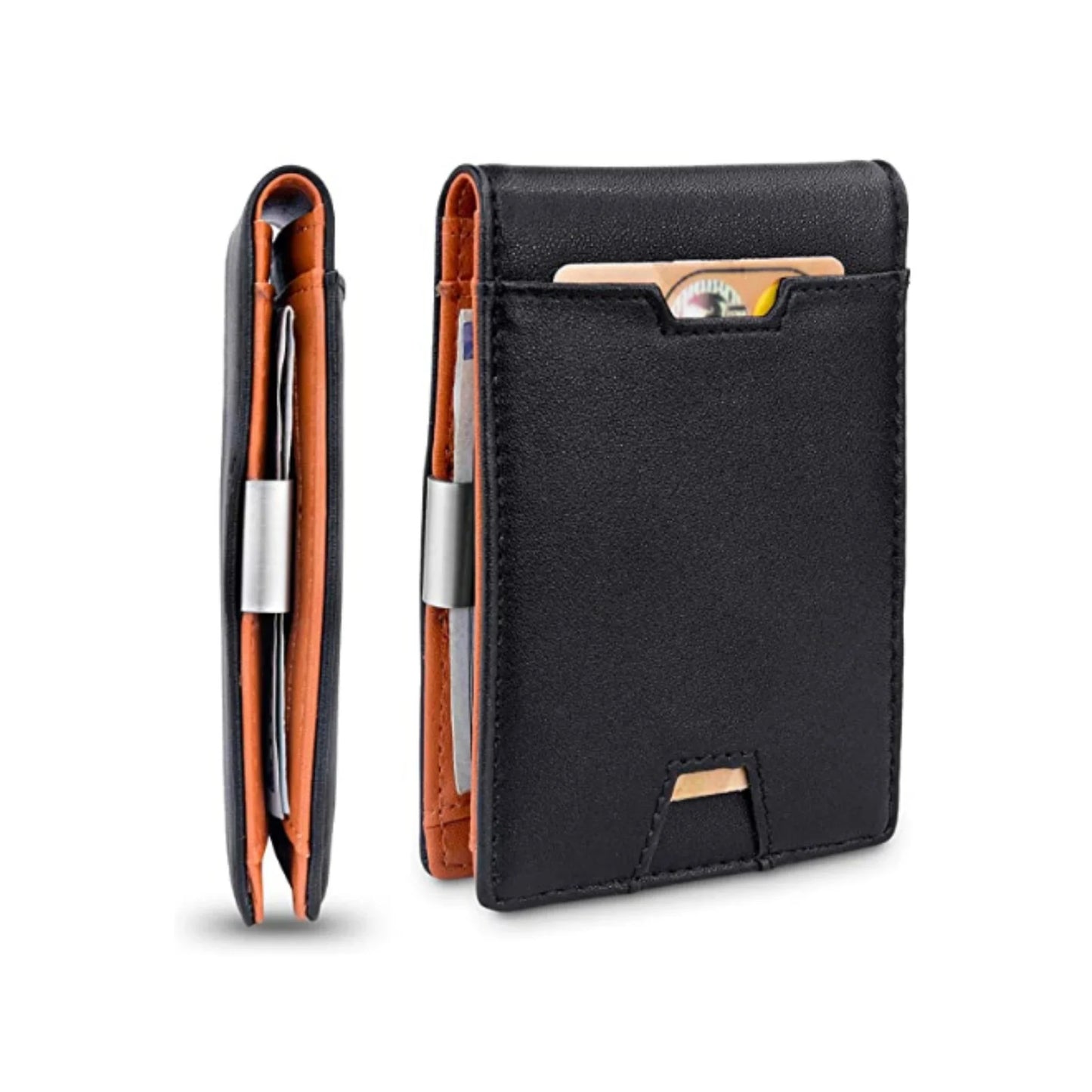 Premium British leather wallet with carbon fibre accents, featuring multiple card slots for organised storage of essentials