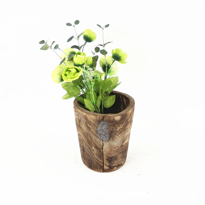 Handmade wooden flower pot and vase in a modern, minimalist design made from sustainable willow wood