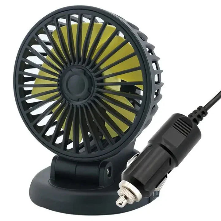 Multi-Angle Rotatable Car Cooling Fan with adjustable airflow and compact design for safe, comfortable driving