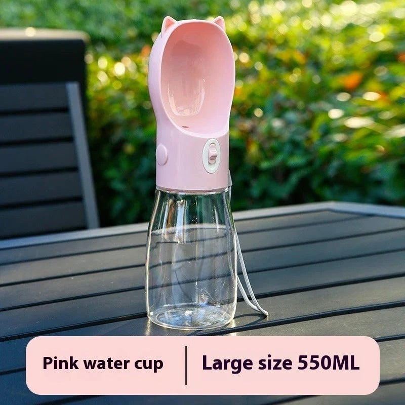 Portable pet drinking cups in various colours and sizes for hydrating your furry friend during outdoor activities