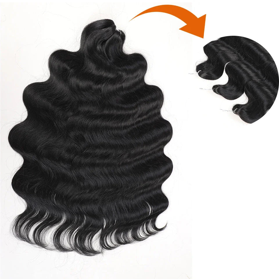 Premium 24-inch body wave crochet hair extensions in ombre blonde shade
