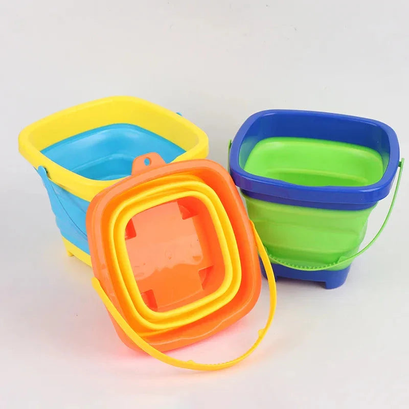 Collapsible Silicone Beach Bucket for Kids - Portable and Durable Summer Essential