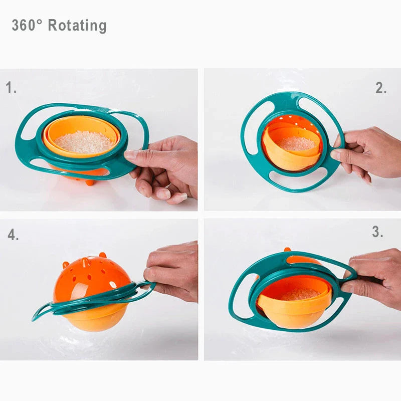 Trendha 360° Spill-Proof Gyroscopic Toddler Feeding Bowl in Pink