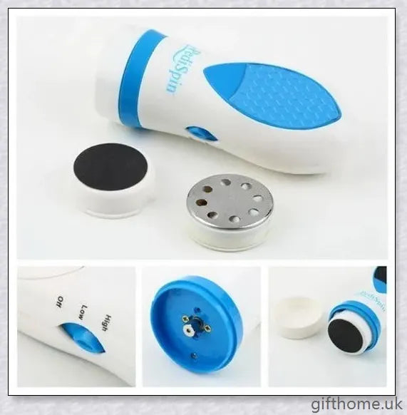 Premium callus removal device with dual speeds and finishing head for smooth, soft feet