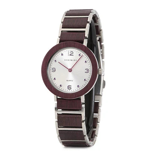 Premium British-made quartz wood watch with waterproof stainless steel construction and mineral-strengthened glass mirror