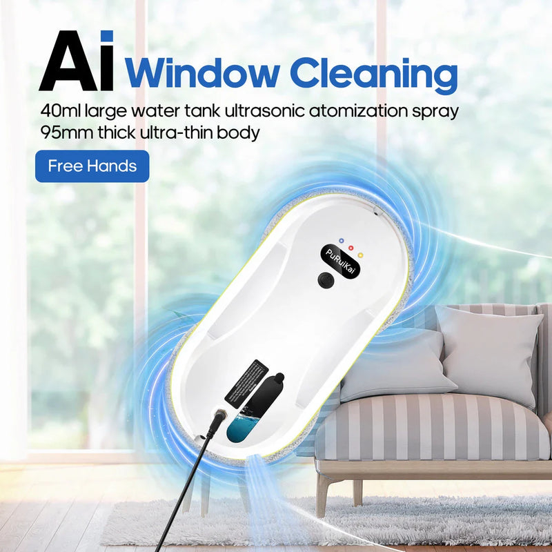 GiftHome UK Automated Window Cleaning Robot with Remote Control and Water Spray