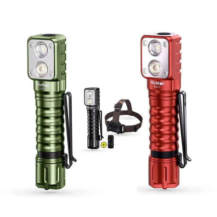 Wurkkos HD15R/HD15 Rechargeable Headlamp with 2000 lumens of output, aerospace-grade aluminium alloy construction, and reverse charging capability