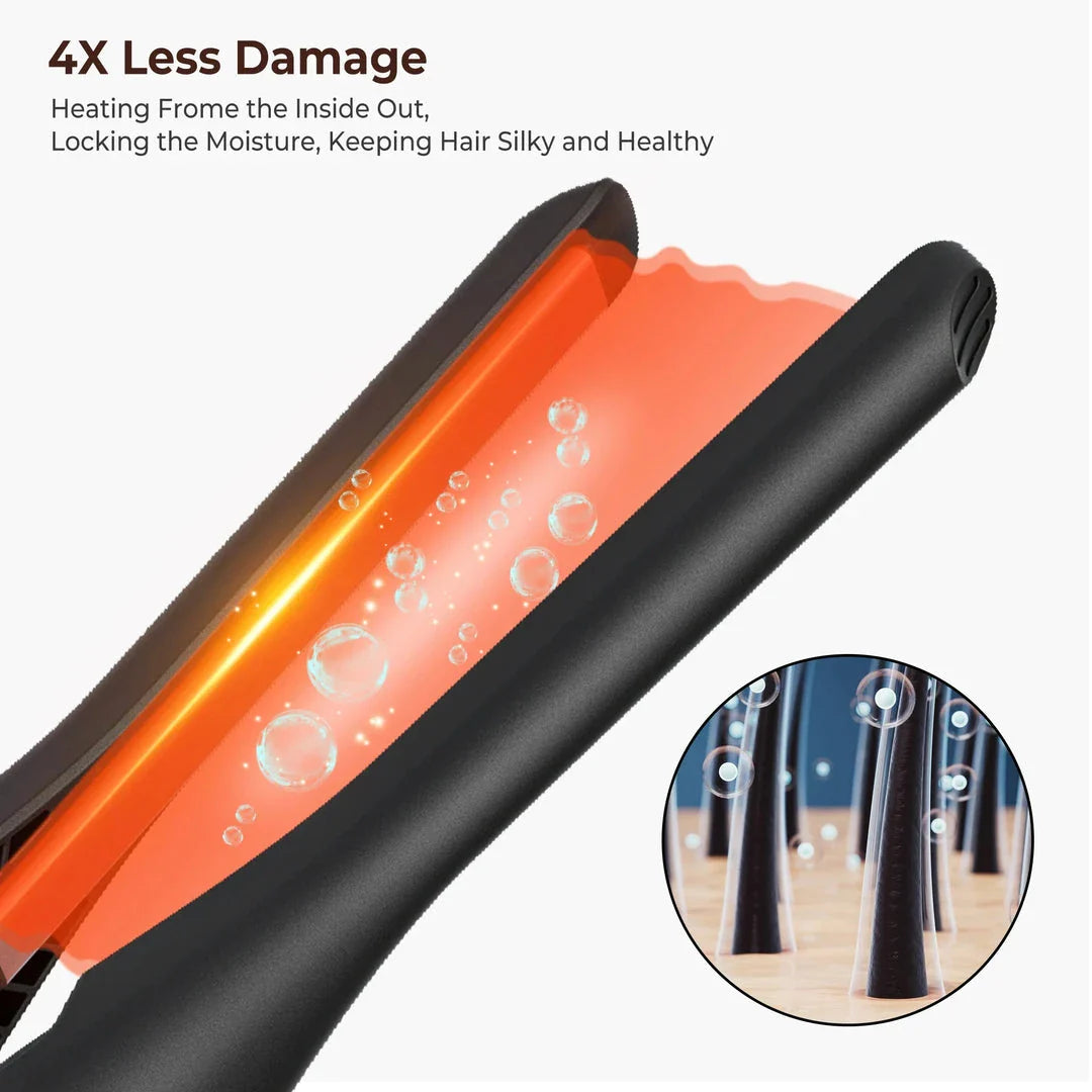 Compact Hair Straightener for Short Hair and Beards - Sleek, Precise Styling Tool with Ceramic Tourmaline Plates