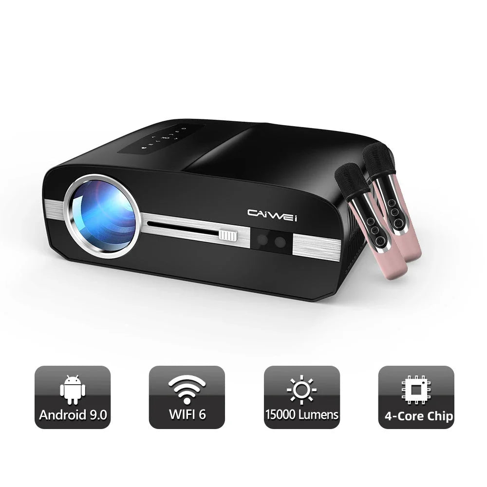 4K Ultra HD Smart Projector with Karaoke System and Automated Focus, Delivering Cinematic Home Entertainment