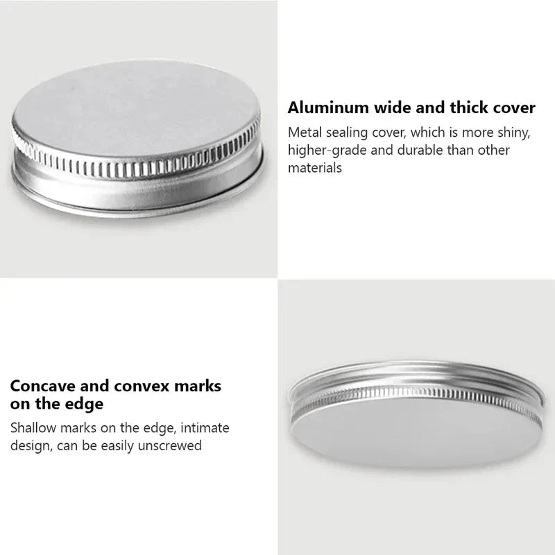 Premium 10-piece set of clear plastic storage jars with aluminium lids for organising cosmetics, food, and household items