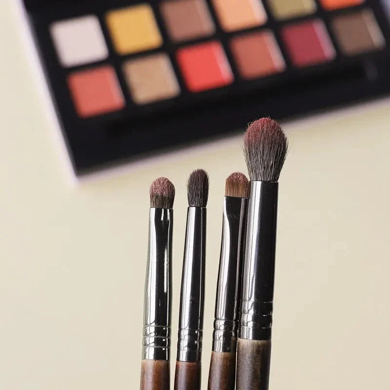 A set of 10 high-quality eye makeup brushes in various shapes and sizes, perfect for blending, shading, and defining the eyes