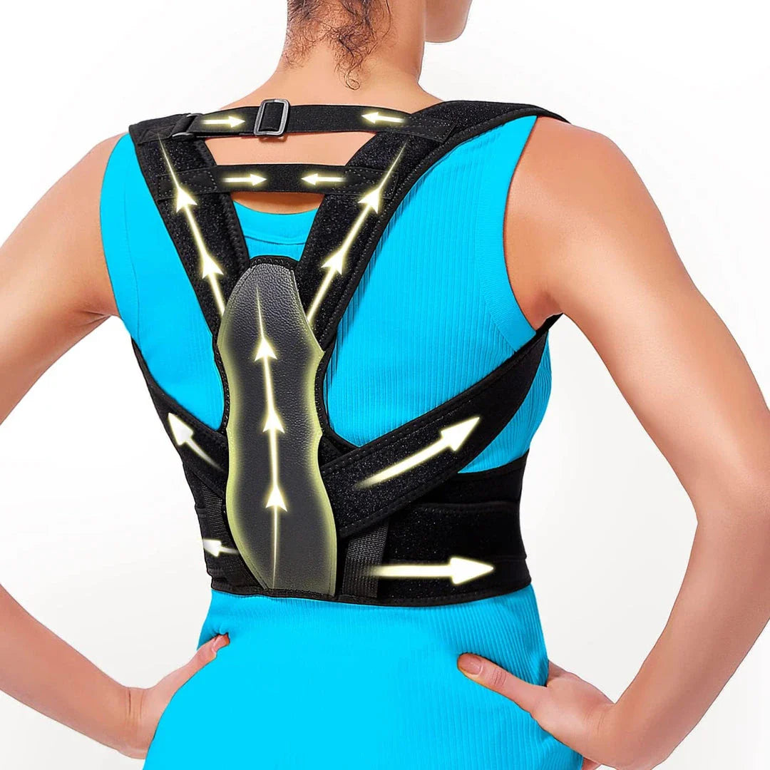 Adjustable full back support posture corrector in various sizes for men and women