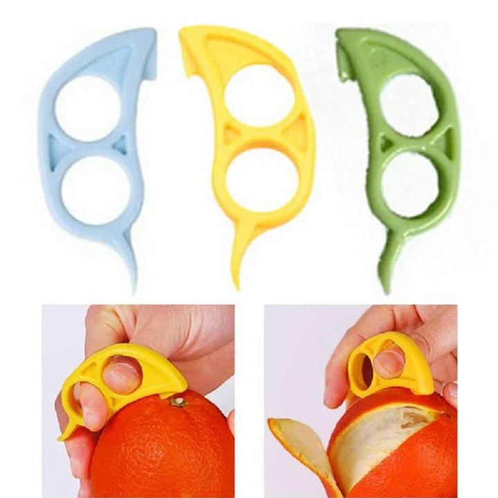 Colourful citrus peeler with a playful, mouse-shaped design made of durable plastic
