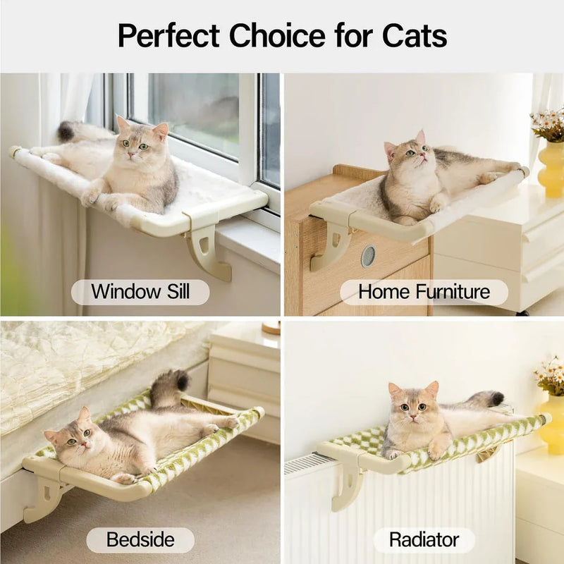 GiftHome UK Luxurious Cat Hammock Bed for Cosy Window Perch