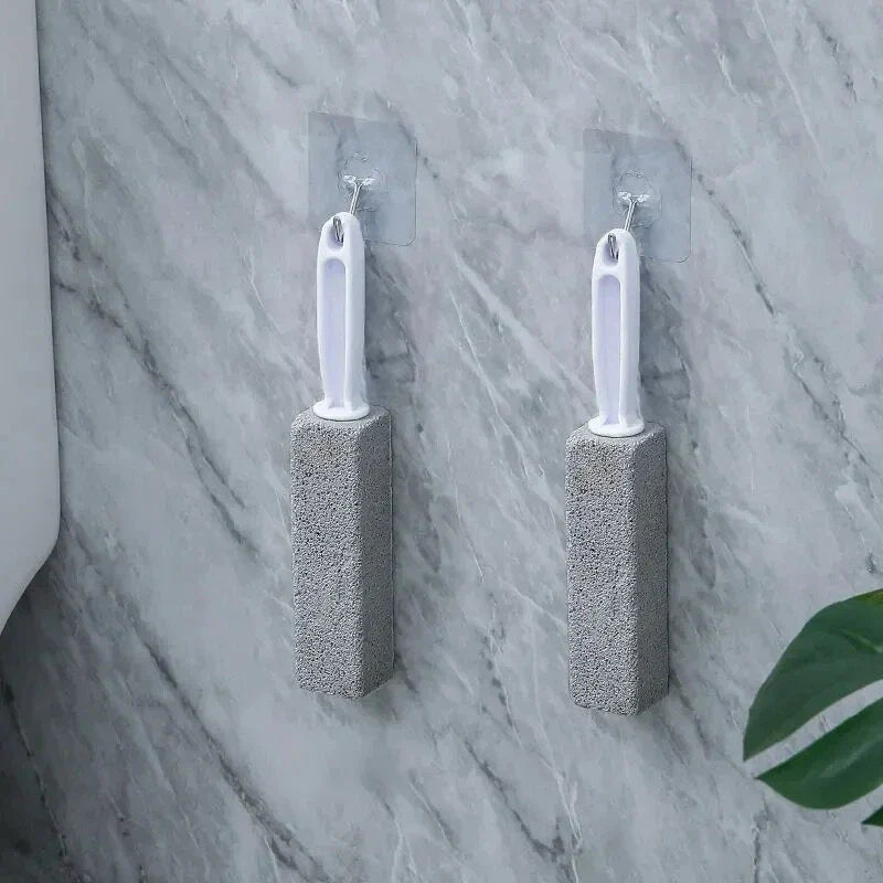 Eco-friendly pumice stone toilet cleaning brush with sturdy ergonomic handle for effective, chemical-free bathroom cleaning